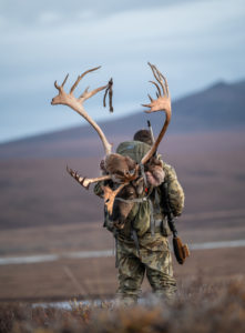 DIY Hunter packing out a caribou in Alaska with his EXO pack.
