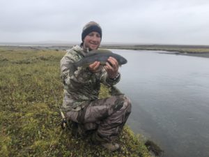 Fishing for grayling on a caribou hunt