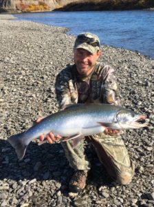 Fishing on caribou hunt